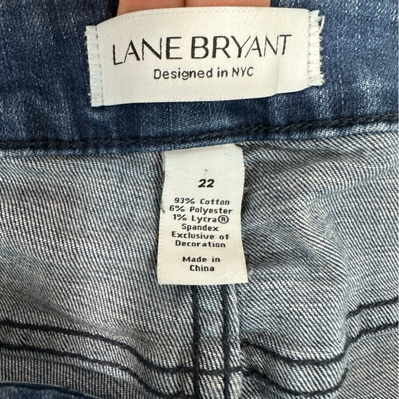 LANE BRYANT Jeans Floral Embroidered Bottom mid-rise Stretch Denim Plus … - Picture 4 of 15